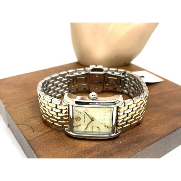 Tory Burch Women's Watch TBW1070 Eleanor Cream Dial Quartz Two Tone Steel 25mm - Picture 7 of 13